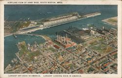 Airplane View of Army Base Postcard