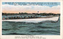 Motor Boat "Capt. Adkins" Postcard
