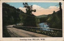 Greetings from Milan Wisconsin Postcard Postcard Postcard