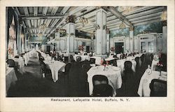 Restaurant Lafayette Hotel Buffalo, NY Postcard Postcard Postcard