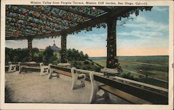 Mission Valley from Pergola Terrace, Mission Cliff Garden San Diego, CA Postcard Postcard Postcard