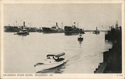 Savannah River Scene Georgia Postcard Postcard Postcard