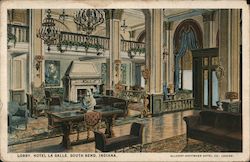 Lobby, Hotel La Salle South Bend, IN Postcard Postcard Postcard