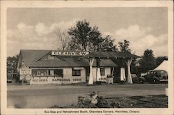Bus Stop and Refreshment Booth, Chambers Corners Postcard