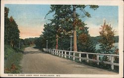 Road To Three Lakes Near Rhinelander, Wis. Wisconsin Postcard Postcard Postcard