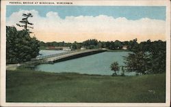 Federal Bridge at Minocqua, Wisconsin Postcard Postcard Postcard