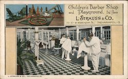 L. Strauss & Co. Children's Barber Shop & Playground Postcard