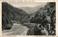 Feather River Highway, River Level Scene Postcard