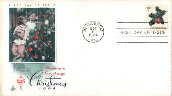 Season's Greetings Christmas 1964 First Day Covers