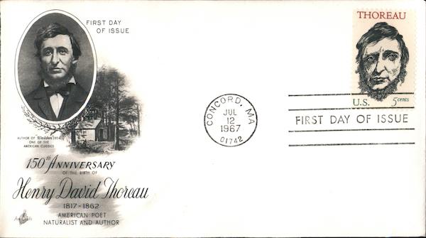 150th Anniversary Henry David Thoreau First Day Covers