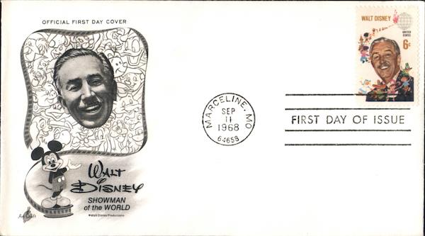 Walt Disney Showman of the World First Day Covers