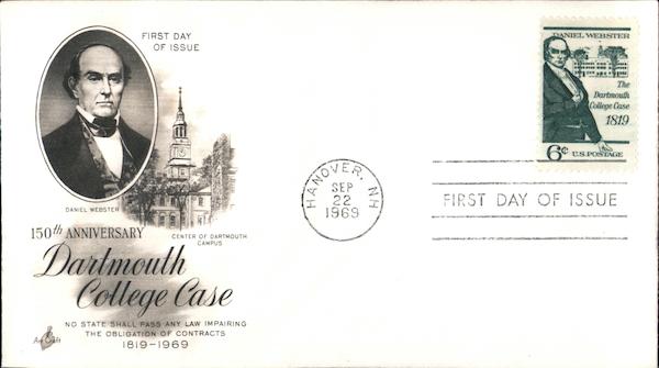 150th Anniversary Dartmouth College Case First Day Covers