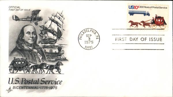 U.S. Postal Service Bicentennial - 1775-1975 First Day Covers