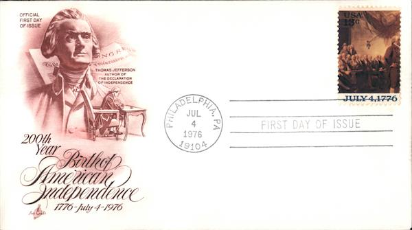 200th Year Birth of American Indepencence First Day Covers