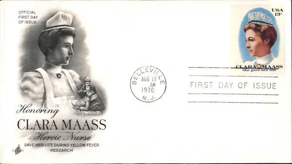 Honoring Clara Mass, Heroic Nurse First Day Covers