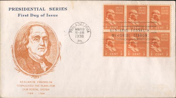 Presidential Series Benjamin Franklin First Day Covers