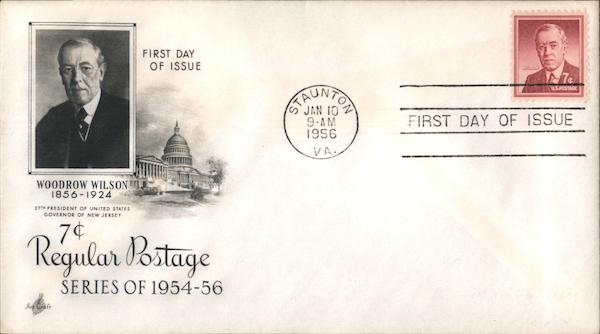 Regular Postage Woodrow WIlson First Day Covers