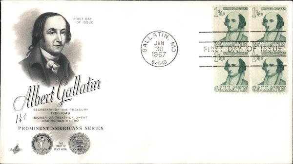 Albert Gallatin Prominent American Series First Day Covers