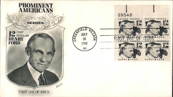 Prominent Americans Series--Henry Ford First Day Covers