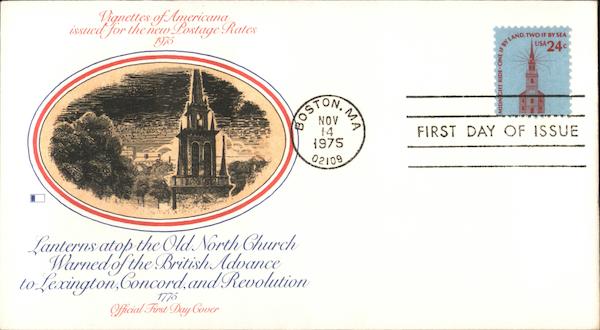 Lanterns atop the Old North Church First Day Covers