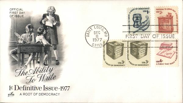 The Ability to Write, A Root of Democracy First Day Covers