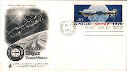 Apollo Soyuz Space Mission-Joint U.S. Soviet Cooperation in Manned Space Flight First Day Cover