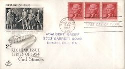 2c Regular Issue Series of 1954 Coil Stamps First Day Cover