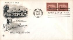 Mt. Vernon 1 1/2c Regular Postage Series of 1954-56 First Day Cover
