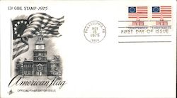 13c Coil Stamp 1975 American Flag First Day Cover