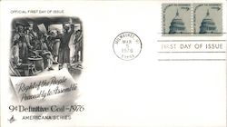 Coil Stamp, Right of the People to Peaceably Assemble First Day Cover