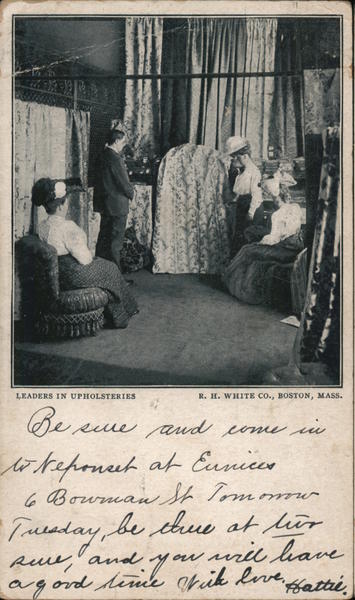 R. H. White Co. Leaders In Upholsteries Boston Massachusetts