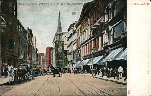 Washington Street & Old South Church Boston Massachusetts