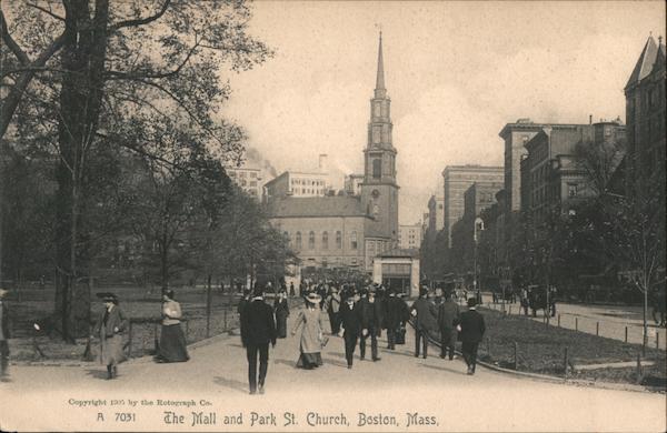 The Mall and Park, Church Street Boston Massachusetts