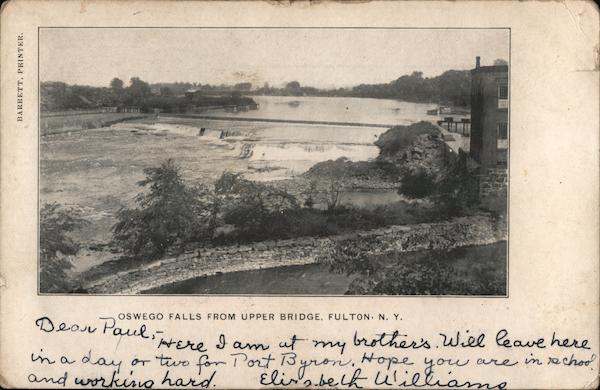 Oswego Falls from Upper Bridge Fulton New York