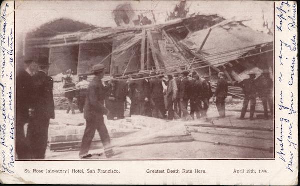 St. Rose Six-Story Hotel San Francisco California 1906 San Francisco Earthquake