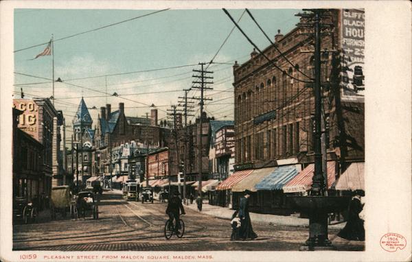 Pleasant Street from Malden Square Massachusetts