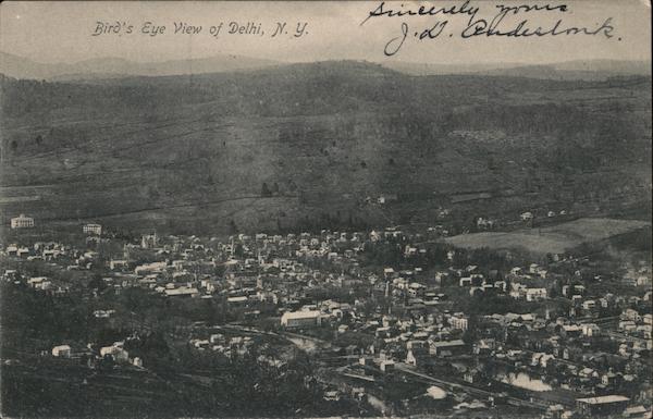 Bird's Eye View of Delhi, NY New York