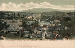 Peterborough NH from East Hill, Monadnok Mountain in Distance Postcard