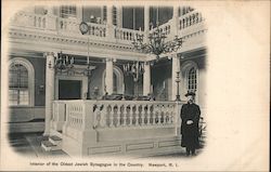 Interior of the Oldest Jewish Synagogue in the Country Postcard