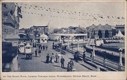 On the Board Walk Looking Towards Japan, Wonderland Revere Beach, MA Postcard Postcard Postcard