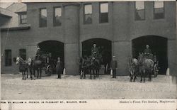 Malden's Finest Fire Station, Maplewood Massachusetts Postcard Postcard Postcard