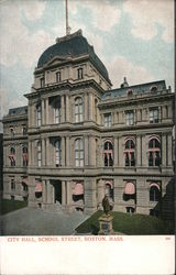 City Hall School Street Postcard