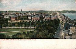 Back Bay, from State House Postcard