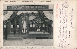The Largest, Oldest and Best Equipped Job Printing Establishment in this Section of the City Postcard