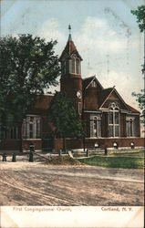 First Congregational Church Cortland, NY Postcard Postcard 