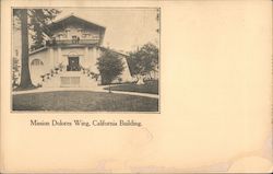 Mission Dolores Wing, California Building Postcard