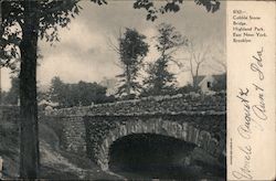 Cobble Stone Bridge, Highland Park, East New York Postcard