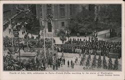 Fourth of July 1918, Celebration in Paris Postcard