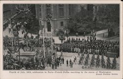 Fourth of July 1918, Celebration in Paris France Postcard Postcard Postcard