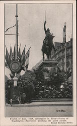 Fourth of July 1918, Celebration in Paris France Postcard Postcard Postcard